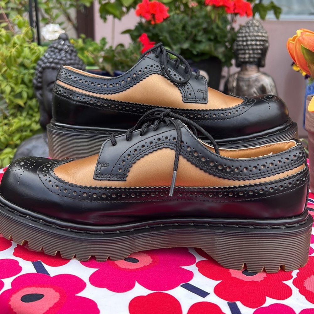 🏴 Dr. Martens MIE Vintage Platform 2-Tone Chunky Brogue Y2K Oxfords UK 7 - Picture 16 of 17